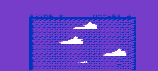 Moby Dick / Diver (VIC-20) screenshot: Moby Dick: Whale in the Ocean