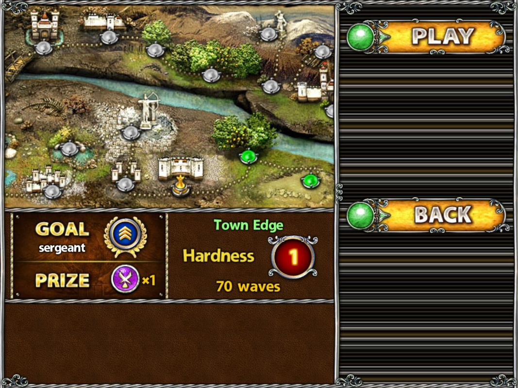 Myth Defense: Light Forces (Windows Apps) screenshot: Campaign screen