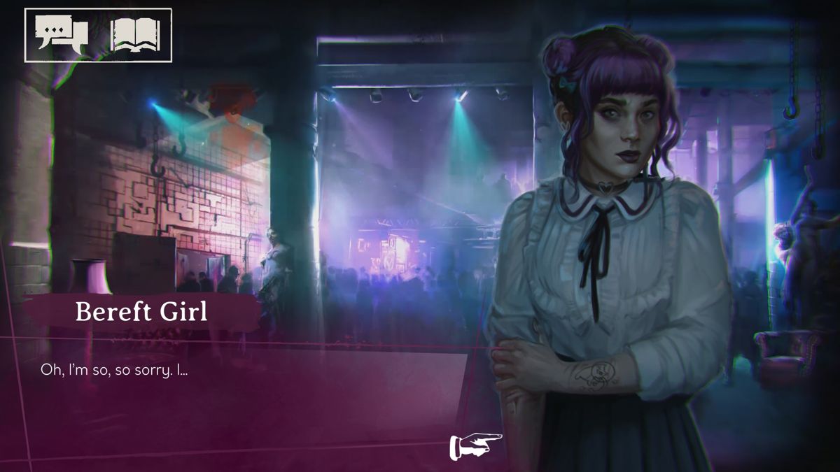 Vampire: The Masquerade - Shadows of New York (Windows) screenshot: Julie is still attending the night clubs in order to be a vessel for some vampire