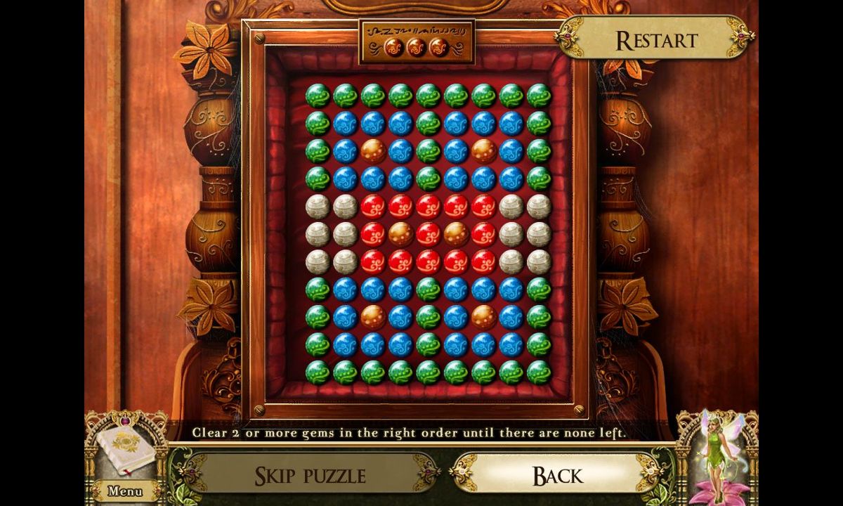 Awakening: The Dreamless Castle (Windows) screenshot: In this puzzle the player has to clear all the balls. There are three levels to this puzzle and two or three puzzles of this type