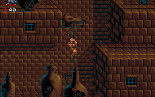 Realms of Chaos (DOS) screenshot: You can climb ropes to reach high places.