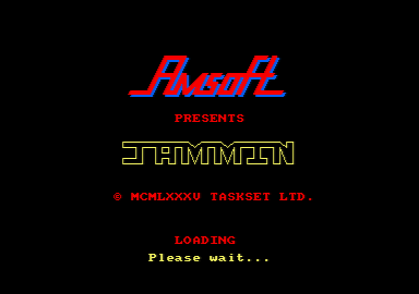 Jammin' (Amstrad CPC) screenshot: Loading screen.