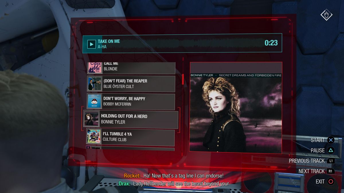 Marvel Guardians of the Galaxy (PlayStation 5) screenshot: Music player