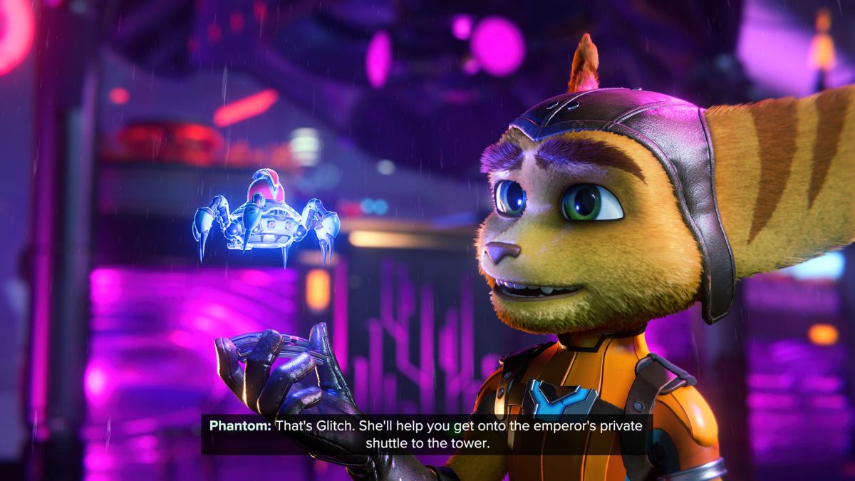Ratchet & Clank: Rift Apart (PlayStation 5) screenshot: Glitch can hack devices and clear infested software from viruses