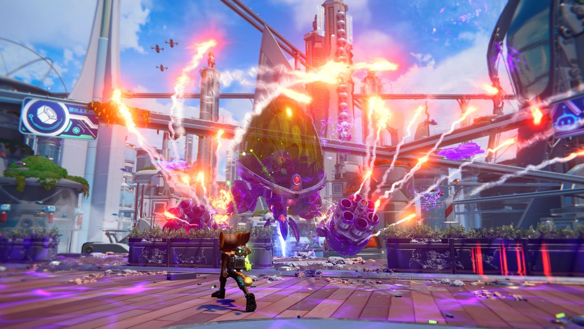 Ratchet & Clank: Rift Apart (PlayStation 5) screenshot: Fighting Dr. Nefarious