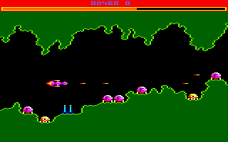 Star Avenger (Amstrad CPC) screenshot: The caverns.
