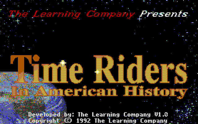 Time Riders in American History (DOS) screenshot: Title screen (Tandy)