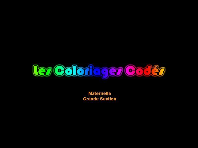 Coloriages Codés: Maternelle Grande Section (Windows) screenshot: Title screen