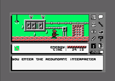 Icon Jon (Amstrad CPC) screenshot: Entering the redundant interpreter.