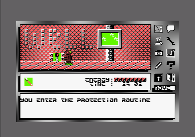 Icon Jon (Amstrad CPC) screenshot: The protection routine.