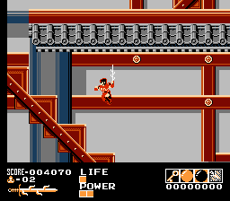 Demon Sword (NES) screenshot: Level 3-2, inside the enemy's establishment