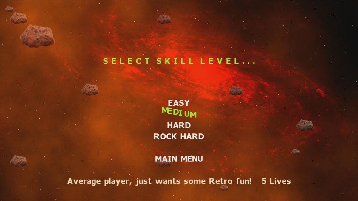 Retro One (Xbox 360) screenshot: Difficulty selection (trial version)