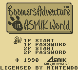 Boomer's Adventure in ASMIK World (Game Boy) screenshot: Title Screen