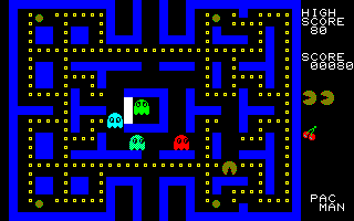 Pac-Man (PC-8000) screenshot: Eating a few dots.