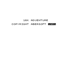Adventure 1 (ZX81) screenshot: Title screen.