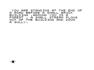 Adventure 1 (ZX81) screenshot: Starting a new game.