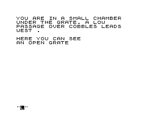 Adventure 1 (ZX81) screenshot: Opened a grate with the keys.
