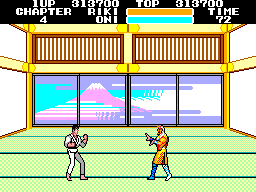 Black Belt (SEGA Master System) screenshot: Riki vs. Oni