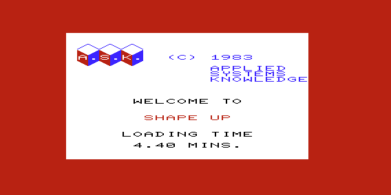 Shape Up (VIC-20) screenshot: Title Screen