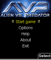 AVP: Alien vs. Predator (J2ME) screenshot: Main menu