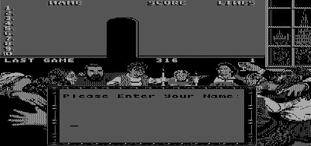 Welltris (DOS) screenshot: Hi-Score Screen (Hercules)