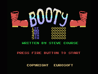 Booty (MSX) screenshot: High score table
