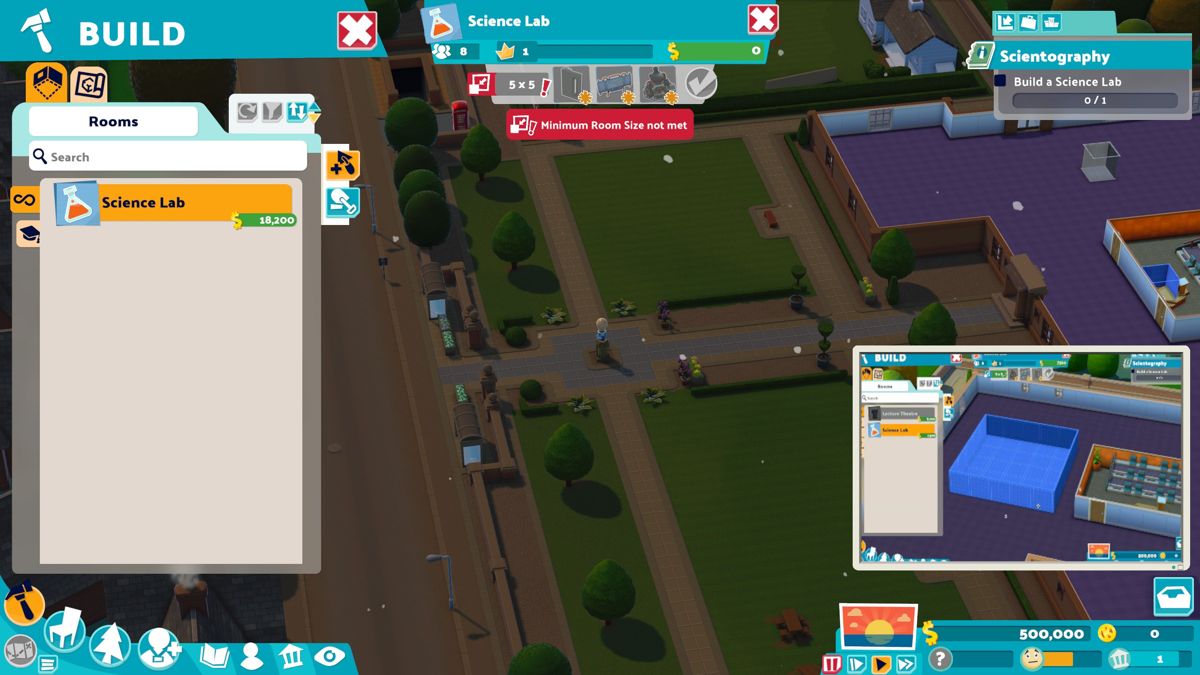Two Point Campus (Windows) screenshot: The tutorial section