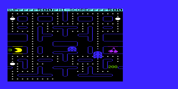 Pac-Man (VIC-20) screenshot: Ghosts Vulnerable (Commodore Version)