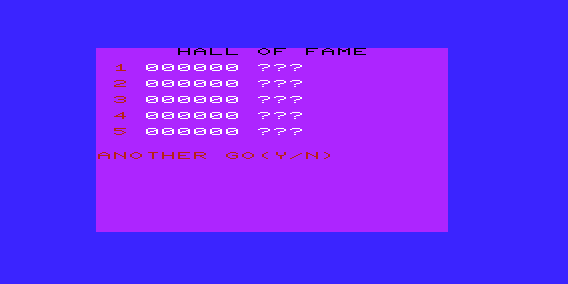 Snake (VIC-20) screenshot: High Scores