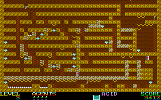 Infiltrator (DOS) screenshot: Level 3. Now we're collecting diamonds.