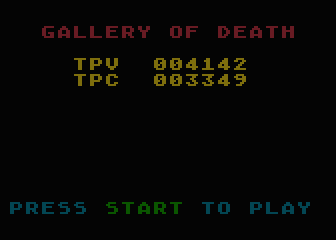 Gallery of Death (Atari 8-bit) screenshot: High score table.