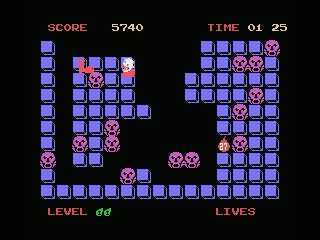 Booty (MSX) screenshot: Don't touch the monsters