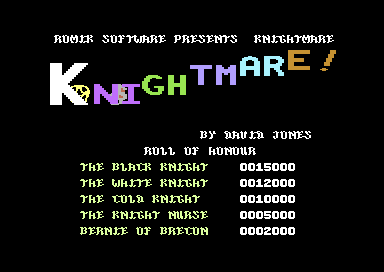 Knightmare! (Commodore 64) screenshot: Title Screen