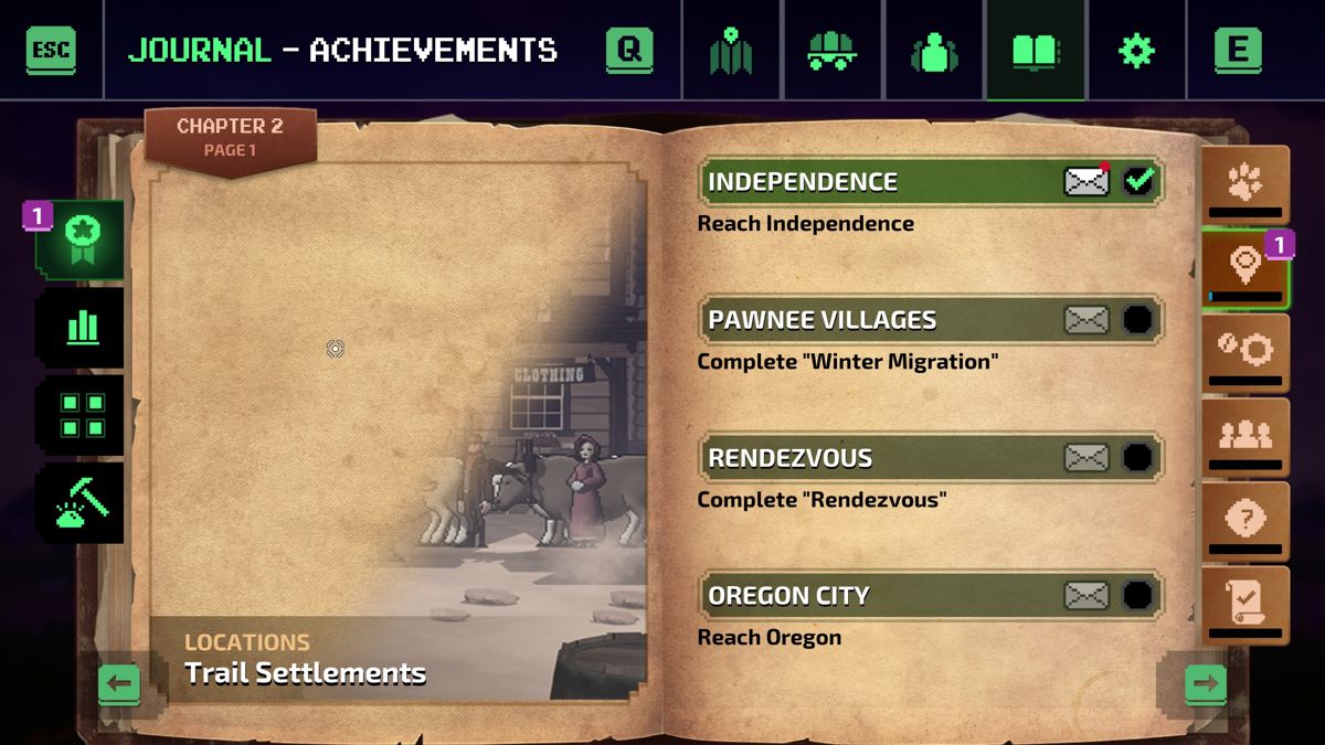 The Oregon Trail (Windows) screenshot: Mission progress