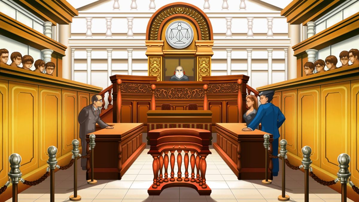 Phoenix Wright: Ace Attorney Trilogy (Windows) screenshot: Phoenix Wright 1 A view of the courtroom