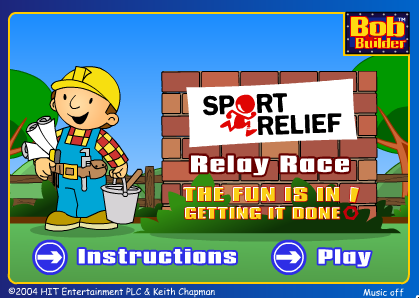 Bob the Builder: Relay Race (Browser) screenshot: Title Screen