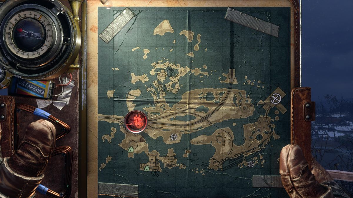 Metro: Exodus (PlayStation 5) screenshot: Checking the area map