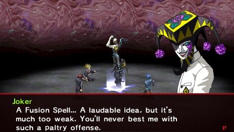 Shin Megami Tensei: Persona 2 - Innocent Sin (PSP) screenshot: Better to have a laudable idea than a LAUGHABLE hat.