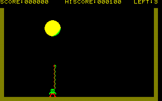 Cannon Ball (PC-8000) screenshot: One ball, one shooter.