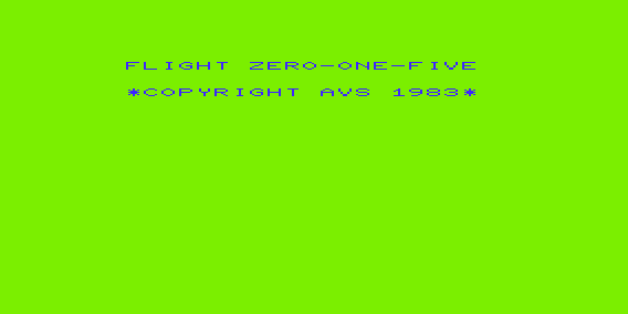Flight Zero-One Five (VIC-20) screenshot: Title Screen
