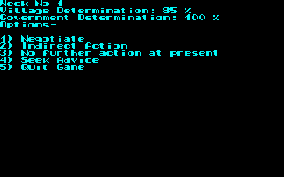 Hold Fast (Amstrad CPC) screenshot: First week of protests.