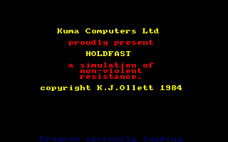 Hold Fast (Amstrad CPC) screenshot: Title screen.