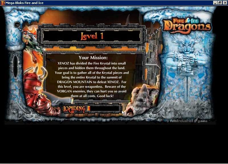 Dragons: Fire & Ice (Windows) screenshot: The mission brief