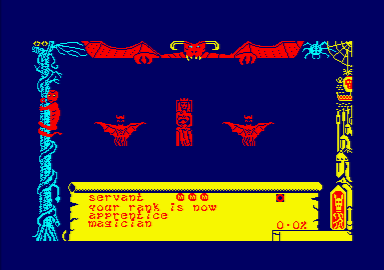 Dragontorc (Amstrad CPC) screenshot: Game over.