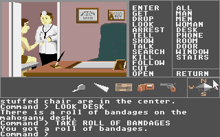 Borrowed Time (Atari ST) screenshot: Found some potentially useful items