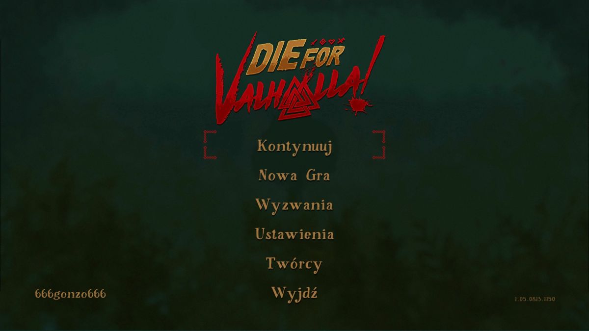 Die for Valhalla! (Windows) screenshot: main menu