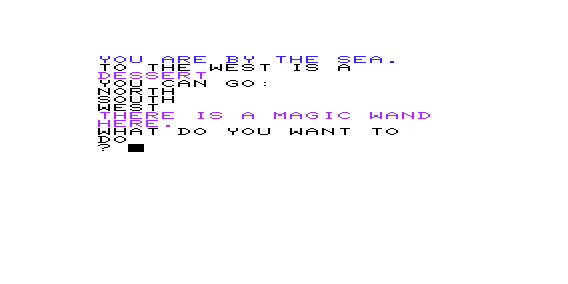 Land of Tezrel (VIC-20) screenshot: Found a Magic Wand
