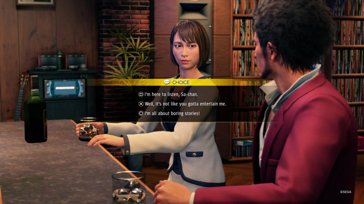Yakuza: Like a Dragon (PlayStation 5) screenshot: Bonding with party characters increases their performance in battle