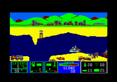 Gunboat (Amstrad CPC) screenshot: Traveling down river