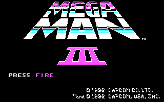 Mega Man 3: The Robots are Revolting (DOS) screenshot: Title Screen (CGA)